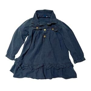 Baby Gap Denim Ruffle Bottom Dress Size 2